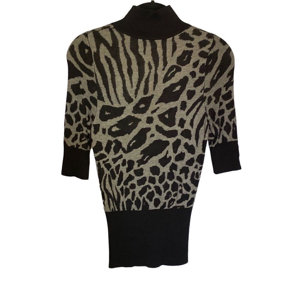 Express Design Studio Knit Pull Over Top Size XS, Gray/Black Animal Print - Picture 5 of 14